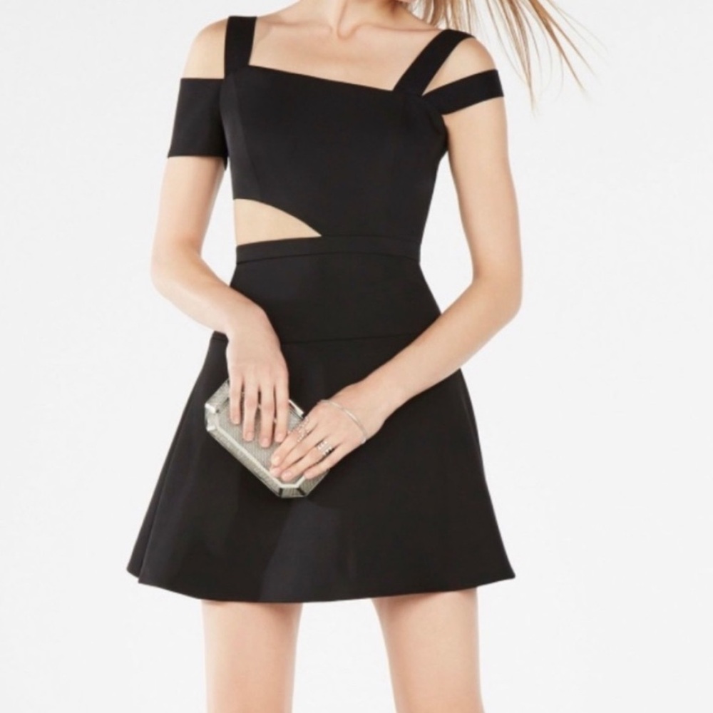 BCBG black kiki asymmetrical dress